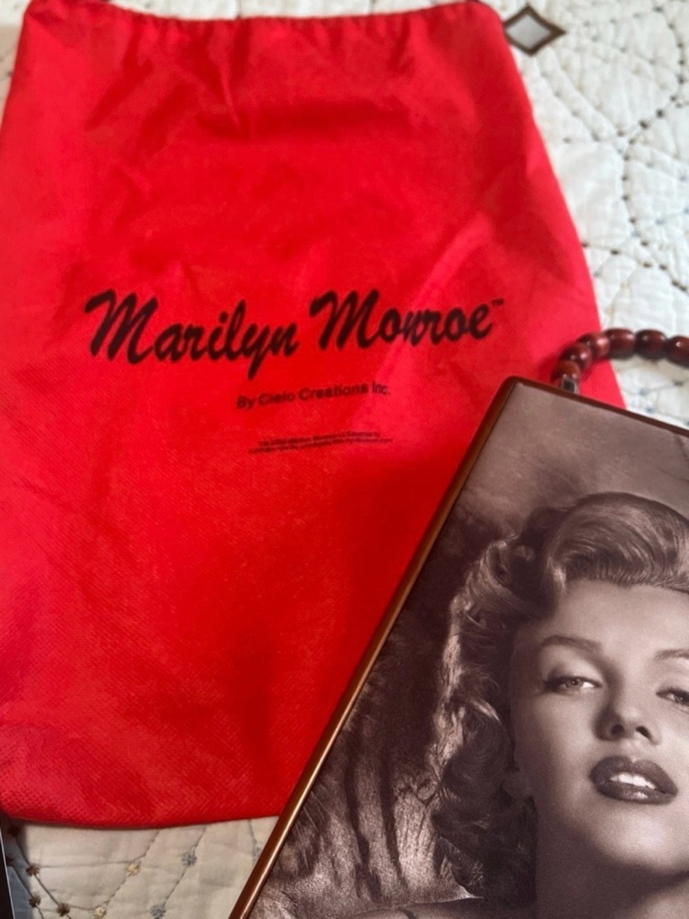 Vintage Marilyn Monroe Wood Box Purse | Chic Creations Beaded Handle NWT - Picture 5 of 10